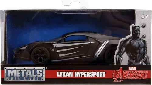 Miniatura 5 de Jada Toys Metals - Vehículo fundido a presión Avengers W Motors Lykan HyperSport, a escala 1:32, color negro (JA30302)