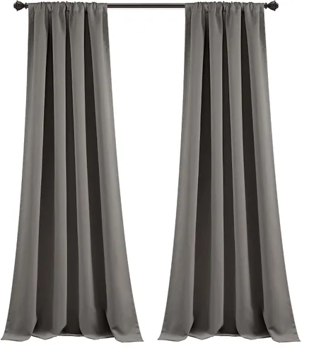 Miniatura 10 de Lush Decor Paneles de cortinas aisladas para oscurecer la habitación, con bolsillo para barra, par de cortinas largas para dormitorio o sala