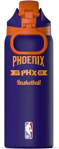 Miniatura 2 de Hydrapeak Botella de agua aislada con licencia oficial de la NBA Phoenix Suns Oasis de 32 onzas con tapa de botón y asa integrada, botella deportiva