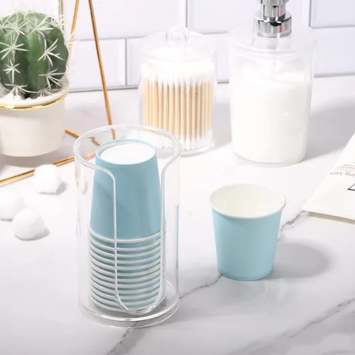 Miniatura 4 de Dispensador de tazas de baño LoveBB, soporte para tazas de papel desechables pequeñas de 3 oz-5 oz para enjuague/enjuague bucal en tocadores