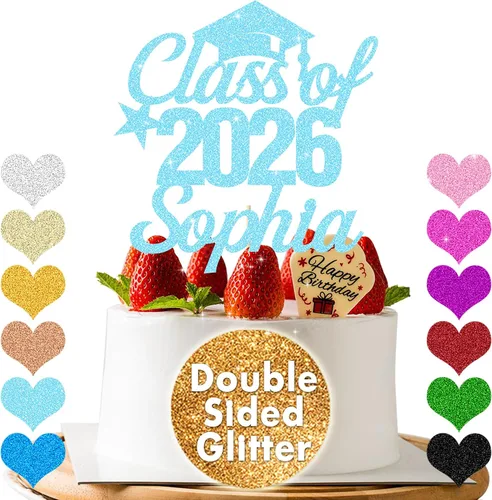 Miniatura 2 de Decoración personalizada para tartas de graduación de clase de 2026, regalos de graduación, felicitaciones, decoración para tartas, decoración