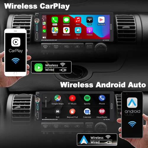 Miniatura 3 de Radio de pantalla táctil para automóvil de un solo DIN (6.9 pulgadas) compatible con Apple CarPlay [Inalámbrico] Android Auto estéreo para automóvil