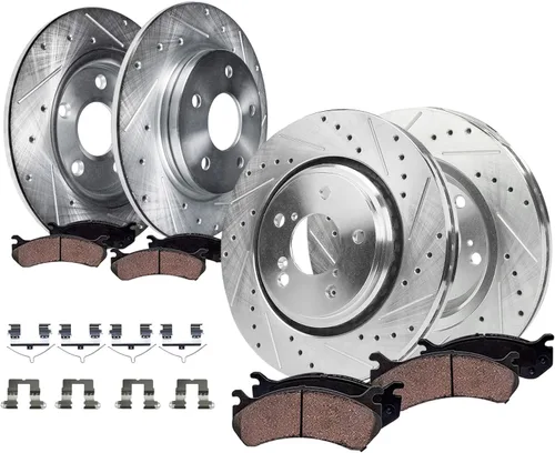 Miniatura 25 de Detroit Axle - Kit de frenos delanteros para Toyota 2007-2016 Tundra, 2008-2016 Sequoia, Pastillas de freno cerámicos para pinza de freno de disco