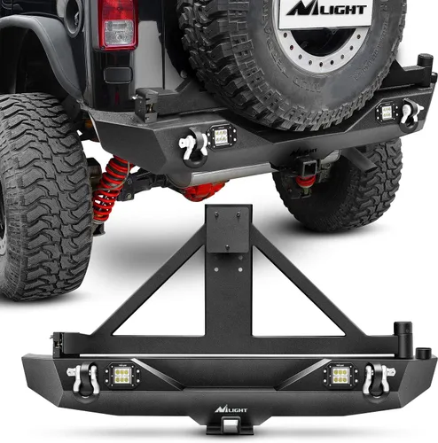 Miniatura 8 de Nilight - Parachoques delanteros compatibles con Jeep Wrangler JK/JKU de 2007, 2008, 2009, 2010, 2011, 2012, 2013, 2014, 2015, 2016, 2017 y 2018