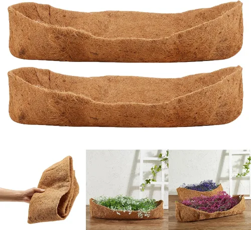 Miniatura 8 de 1 pieza de revestimientos de coco para macetas, revestimientos de repuesto para cestas colgantes, inserto de coco duradero para jardín al aire libre