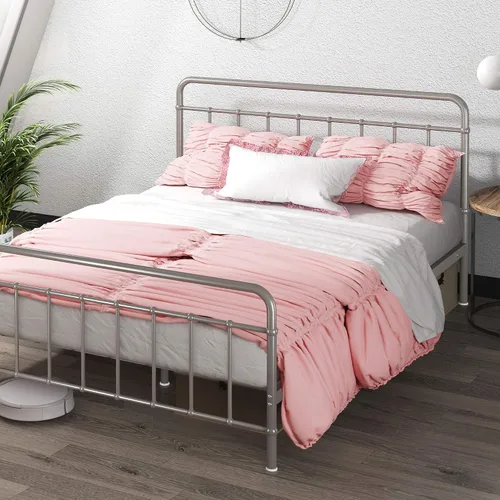 Miniatura 14 de Zinus Leonardo - Marco de cama de plataforma de metal, cabecero y estribo estilo victoriano, base de cama resistente, amplio espacio debajo