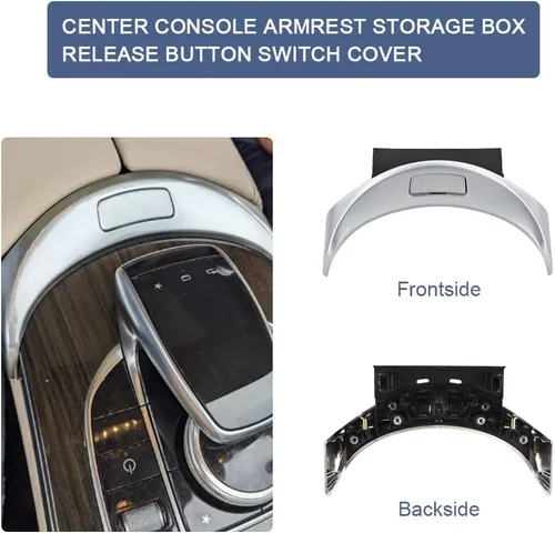 Miniatura 2 de COOL STAR Botón de liberación del reposabrazos de la cubierta de la consola delantera compatible con Mercedes-Benz 2015-2020 C300 C350E C400 W253