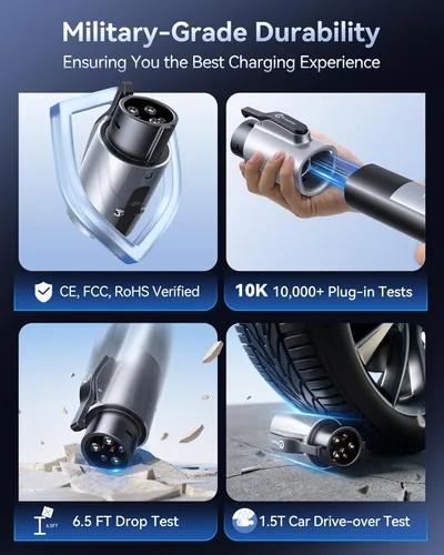 Miniatura 5 de Ecogenix Adaptador de carga Tesla a J1772 (máximo 80 A, 240 V), adaptador NACS a J1772, adaptador J1772 EVs, compatible con conector de pared Tesla