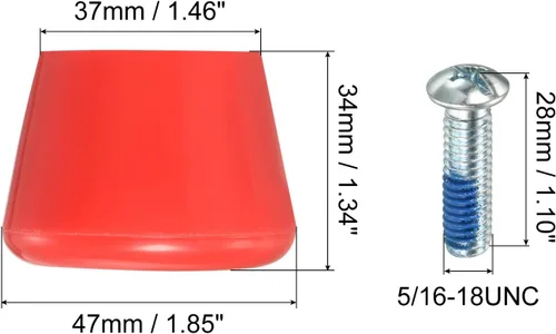 Miniatura 2 de PATIKIL Topes de dedo del pie del patín con destornillador, bloque de tapones de freno de goma Rojo