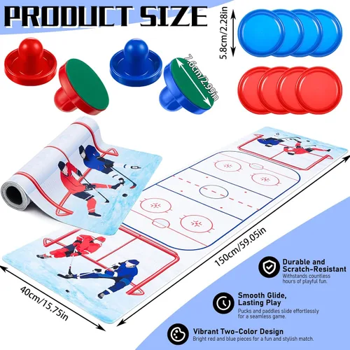 Miniatura 2 de Juego de mesa de hockey de aire, empujadores de hockey de aire, camino de mesa para deportes, decoración de fiesta, regalo