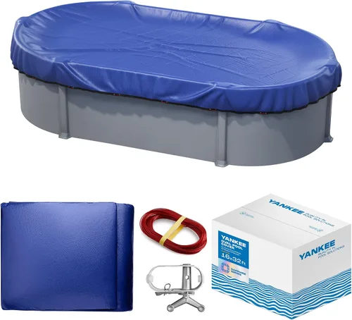 Miniatura 13 de Yankee - Cubierta para piscina ovalada 12 x 18 pies Cubierta ovalada de invierno para piscinas sobre el suelo Extra gruesa y duradera