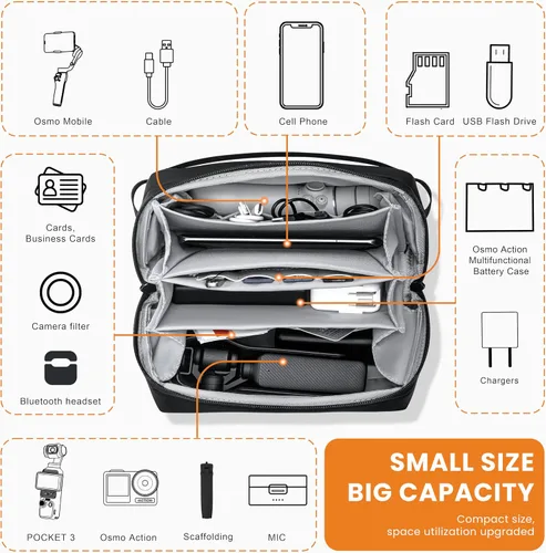 Miniatura 8 de Tomat - Bolsa de transporte para Xtra Muse/Luna Ultra/Osmo Pocket 3, funda grande de viaje portátil impermeable multicapa todo en uno bolsa