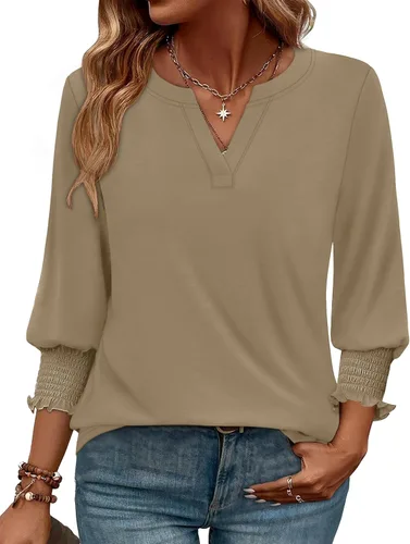 Miniatura 19 de WIHOLL 3/4 Length Sleeve Womens Tops Summer Shirts Spring Vacation Outfits Dressy Casual Trendy Fall S-3XL