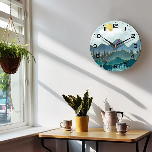 Miniatura 6 de Reloj de pared, 10 pulgadas, silencioso, sin tictac, decoración de cocina para el hogar, funciona con pilas, para baño, dormitorio, sala de estar