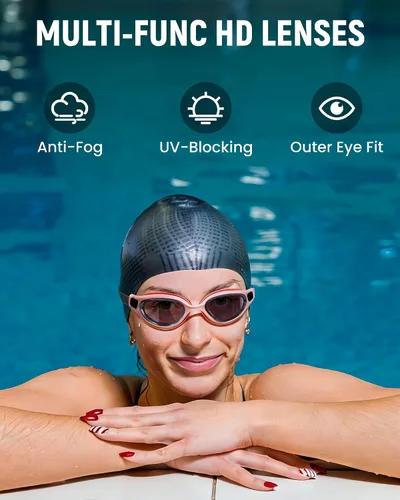 Miniatura 2 de Keary Gafas de natación para adultos para hombres y mujeres, gafas de natación para jóvenes, protección UV, antivaho, gafas de agua para piscina