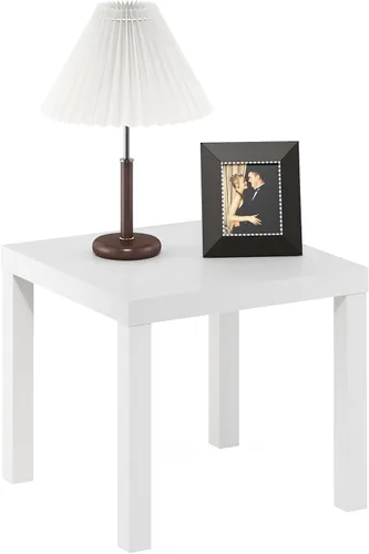 Miniatura 6 de Furinno Classic Homey - Mesa auxiliar cuadrada Parsons (2 unidades), color blanco