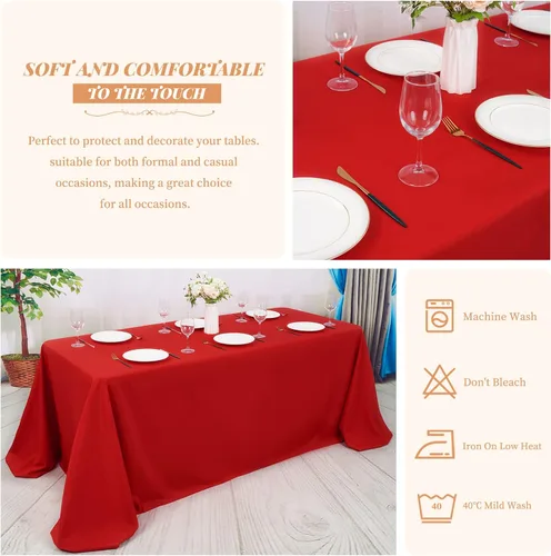 Miniatura 328 de Showgeous Paquete de 4 manteles redondos color rosa intenso de 120 pulgadas de poliéster para mesas redondas, manteles de tela decorativa lavable