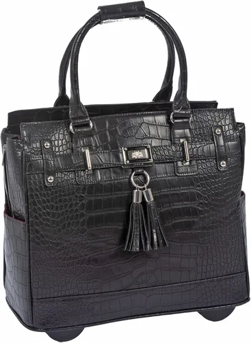 Miniatura 8 de JKM & Company Bolsa con ruedas para laptop para mujer, maletín con ruedas de diseño, se adapta a portátiles de 13 a 17 pulgadas, estuche para Marrón