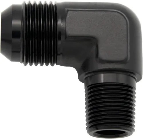 Miniatura 58 de Adaptador de tubo de manguera de combustible de aluminio recto 16AN acampanado a 3/4" NPT macho Unión de rosca negro