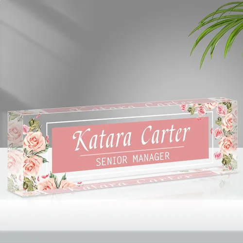 Miniatura 16 de Placa de identificación personalizada para escritorio, decoraciones de escritorio de acrílico, regalos de agradecimiento para empleados, regalos