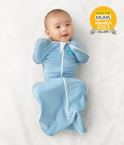 Miniatura 3 de Love to Dream Swaddle UP, saco de dormir para bebé, mantas envolventes que permiten el auto-calmado para recién nacidos, ajuste ceñido ayuda a Azul