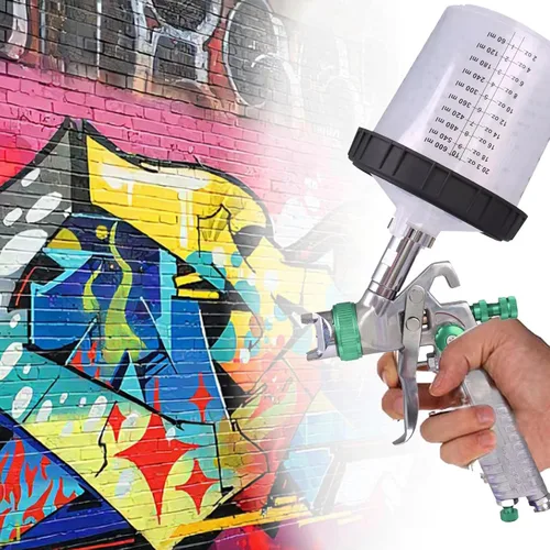 Miniatura 2 de Pulverizador de pintura con taza rápida de mezcla de pintura, kit de pistola de pintura en aerosol HVLP contiene boquillas de 1.4, 1.7 y 0.079 in