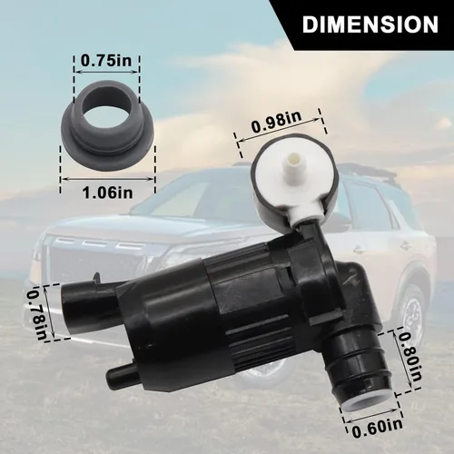 Miniatura 4 de SecosAutoparts Bomba de limpiaparabrisas 28920-3JA0A 289203JA0A 289103JA0B compatible con Nissan Pathfinder 2013-2019, compatible con Infiniti QX60