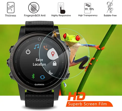 Miniatura 4 de Protector de pantalla de vidrio templado para Garmin Fenix 5S [0.012 in 2.5D High Definition 9H] Premium Clear Screen Protector para Garmin Fenix 5S