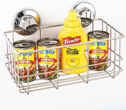 Miniatura 4 de SANNO Organizador de ducha con ventosa, organizador de baño, organizador de baño, cesta de almacenamiento de cocina para soporte de gel, champú