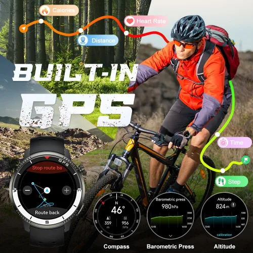 Miniatura 5 de Reloj inteligente (respuesta/hacer llamada), reloj inteligente para hombres y mujeres, pantalla AMOLED HD de 1.43 pulgadas, pista de actividad