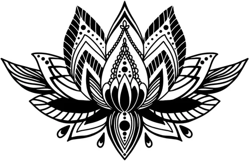 SUPERDANT Calcomanía de pared con diseño de mandala negro, diseño de loto para sala de yoga, religiones, decoración de habitación preppy, decoración