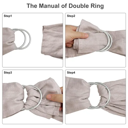 Miniatura 8 de Portabebés de doble anillo para recién nacidos a niños pequeños, de muselina ajustable, soporte para bufanda, regalo ideal para bebés para nuevos