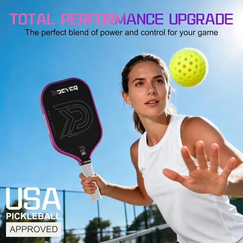 Miniatura 7 de DGYGQ Paletas de pickleball T700SC Power de fibra de carbono con núcleo de panal de polipropileno, mayor potencia para un giro y consistencia