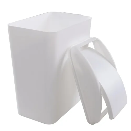 Miniatura 8 de Begale Paquete de 1 cubo de basura de plástico de 4.5 galones, cubo de basura con tapa oscilante, color blanco