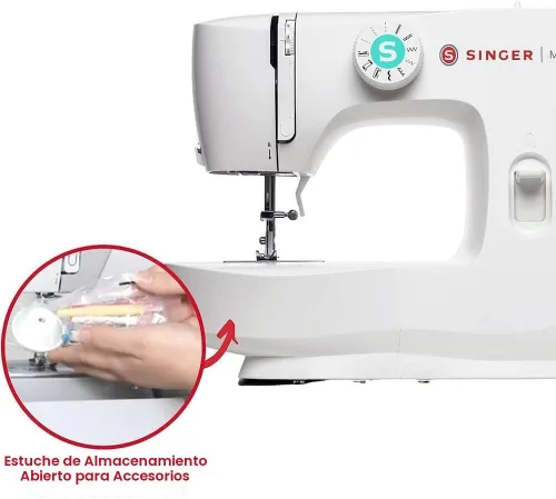 Miniatura 8 de SINGER M1500 Máquina de coser ligera y portátil con kit de accesorios 57 aplicaciones de puntada, luz LED y pespunte de 4 pasos Ideal