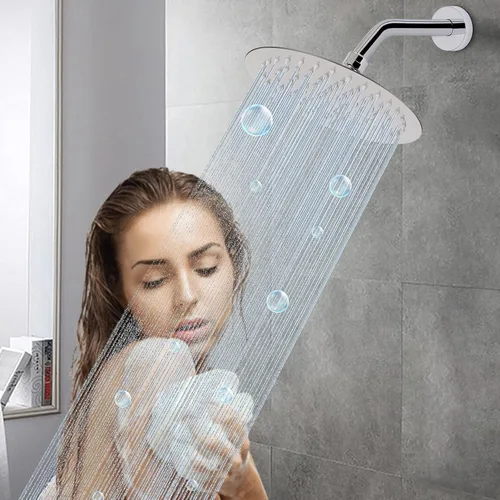 Miniatura 6 de Brazo de ducha con brida y cinta de teflón, tubo de ducha montado en la pared, brazo de extensión de acero inoxidable 304 para cabezal de ducha fijo