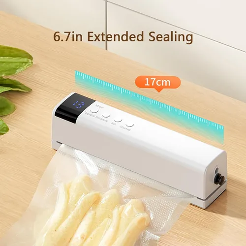 Miniatura 4 de Máquina selladora al vacío recargable inalámbrica, diseño portátil de mano para viajes y preparación de emergencia, carga rápida USB-C (negro)