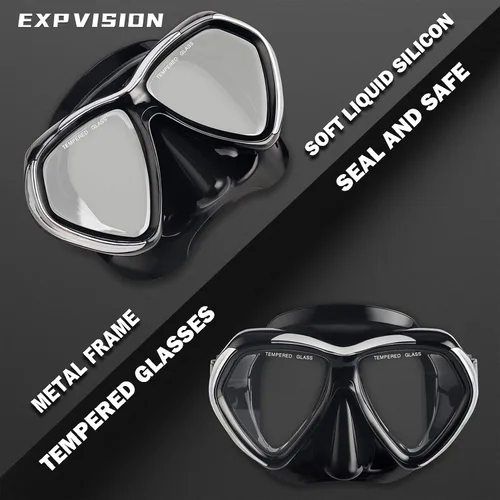 Miniatura 3 de Máscara de buceo para adultos, gafas de esnórquel antivaho de vidrio templado, gafas de natación con cubierta para la nariz, equipo de esnórquel