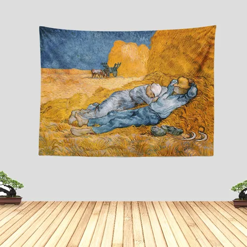 Miniatura 27 de Chitteri Vincent van gogh - Tapiz colgante de flores de almendra, 60 x 45 pulgadas, arte de pared de poliéster para decoración del hogar