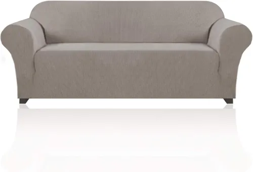 Miniatura 35 de PrinceDeco Funda elástica para sofá de 3 cojines, protector de muebles con parte inferior elástica antideslizante, apta para perros