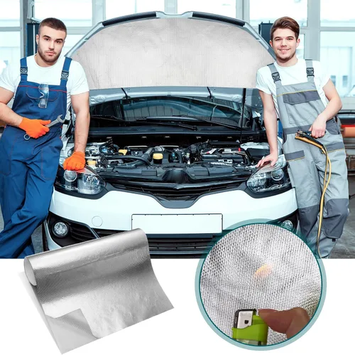 Miniatura 5 de 4 Hojas de 12'' x 30'' Escudo Térmico Aluminizado con Respaldo Adhesivo Aislamiento de Barrera Térmica Envoltura Cinta Adhesiva de Barrera Térmica
