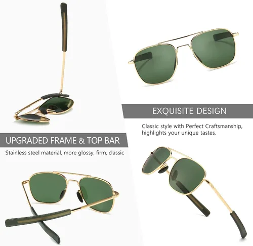 Miniatura 5 de SUNGAIT Gafas de sol polarizadas estilo militar Pilot Aviator para hombre con patillas de bayoneta