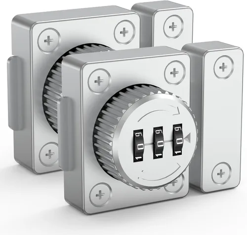 Cerradura de combinación de puerta unidireccional, plata, sin llave, 1000 combinaciones de contraseñas plateado