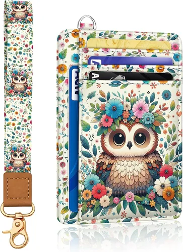 Miniatura 36 de Yonlevres Cartera delgada para tarjetas de crédito, cartera RFID para mujer, bolsillo frontal, soporte para tarjetas pequeñas, estuche para tarjetas