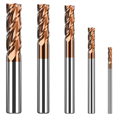 Juego de fresas de carburo de 1/8", 3/16", 1/4", 5/16", 3/8" - Carburo sólido (carburo de tungsteno + cobalto) - 5 piezas, 4 flautas, brocas de