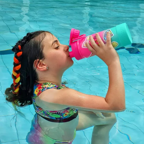 Miniatura 6 de CHILLOUT LIFE Botella de agua aislada para niños de 17 onzas para la escuela con tapa de boquilla a prueba de fugas y bonitas calcomanías Slushy
