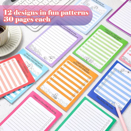 Miniatura 3 de Yeaqee 12 blocs de notas divertidos para compañeros de trabajo, divertidos bloc de notas sarcásticos, bloc de notas divertido para lista de tareas