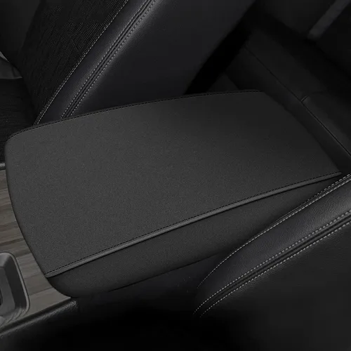 Miniatura 29 de AOMSAZTO Fundas para consola para 2008-2014 Toyota Highlander Fundas para reposabrazos para Toyota Highlander Negro con costuras negras