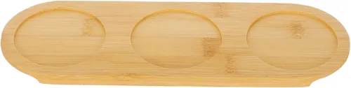 Bandeja de madera de 3 ranuras para vino y cerveza, soporte para bebidas de bambú, diseño antideslizante para fiestas y barras de KTV