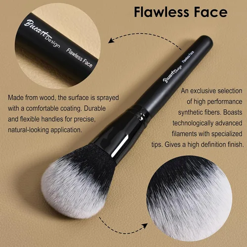 Miniatura 6 de Corrector de base de doble extremo, brocha de maquillaje con pelusa impecable, cepillo de cara grande, paquete de 2 piezas, ideal para líquidos